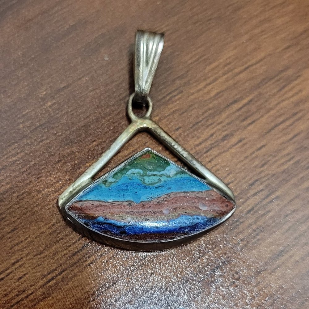 Handcrafted Stone and Silver Pendant